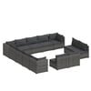 vidaXL Set Divani da Giardino 13 pz con Cuscini in Polyrattan Grigio