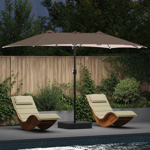 vidaXL Ombrello da giardino Talpa 385 x 209 x 244 cm Poliestere