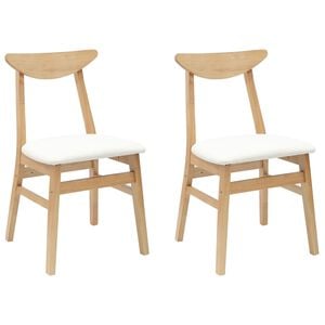 vidaXL Sedie da pranzo 2 pcs Naturale 42 x 47.5 x 81 cm