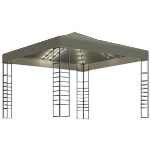 vidaXL Gazebo con Luci LED a Stringa 3x3 m Grigio Talpa