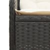 vidaXL Set Divani da Giardino 3 pz con Cuscini Nero in Polyrattan