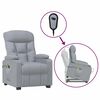 vidaXL Poltrona Alzapersona Massaggiante Grigio Chiaro Tessuto