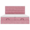 vidaXL Struttura Letto Pouf con Materassi Rosa 180x200 cm Velluto