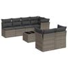 vidaXL Set Divano da Giardino 8 pz con Cuscini Grigio in Polyrattan