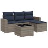 vidaXL Set Divani da Giardino 5 pz con Cuscini Grigio in Polyrattan