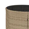 vidaXL Divano Giardino Tavolo e Cuscini Semicircolare Beige Polyrattan