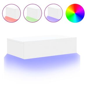 vidaXL Mobile Porta TV con Luci LED Bianco 60x35x15,5 cm