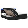 vidaXL Letto con contenitore LED e materasso Nero 200 x 200 cm Tessuto