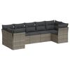 vidaXL Set Divani da Giardino 7 pz con Cuscini Grigio in Polyrattan