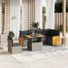 vidaXL Set Divani da Giardino 7 pz con Cuscini Grigio in Polyrattan