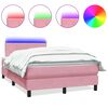 vidaXL Letto a Molle con Materasso e LED Rosa 120x220 cm in Velluto