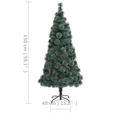 vidaXL Albero di Natale Artificiale Preiluminato 150 cm Verde PVC e PE