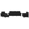 vidaXL Set di Divani 4 pz con Cuscini Nero in Velluto