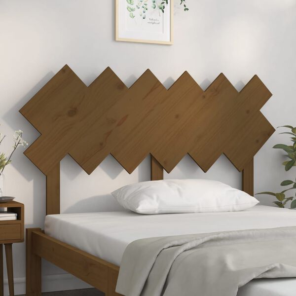 vidaXL Testiera per Letto Ambra 132x3x81 cm in Legno Massello di Pino