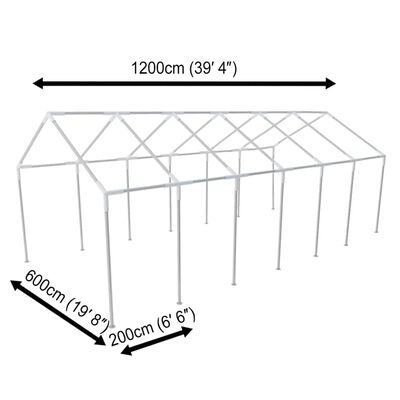 Struttura in acciaio per tenda da festa 12 x 6 m