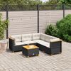 vidaXL Set Divano da Giardino 6 pz con Cuscini Nero in Polyrattan