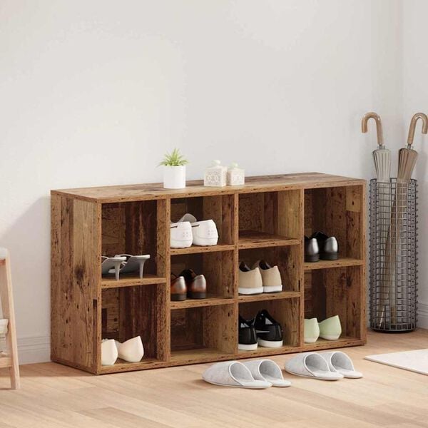 vidaXL Panca per scarpe Legno vecchio 103 x 30 x 54,5 cm