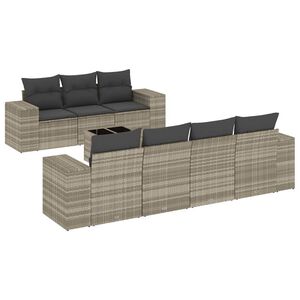vidaXL Set Divano da Giardino 8pz con Cuscini Grigio Chiaro Polyrattan