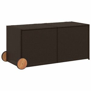 vidaXL Contenitore da Giardino con Ruote Marrone 283L in Polyrattan