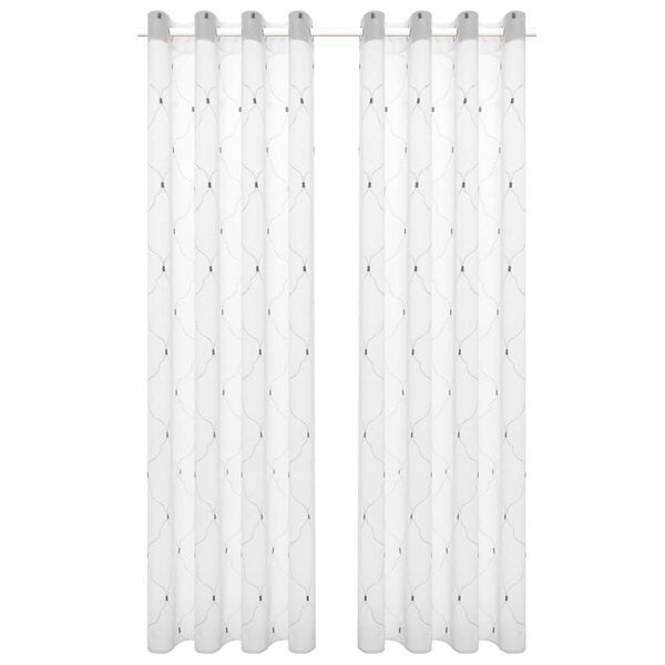 vidaXL Tende 2 pcs Bianco 140 x 245 cm Poliestere