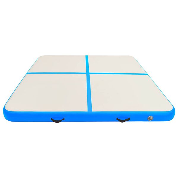 vidaXL Tappetino Ginnastica Gonfiabile con Pompa 200x200x20 cm PVC Blu