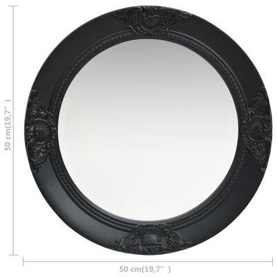 vidaXL Specchio da Parete Stile Barocco 50 cm Nero