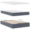 vidaXL Letto con contenitore e LED Grigio scuro 120 x 190 cm Velluto