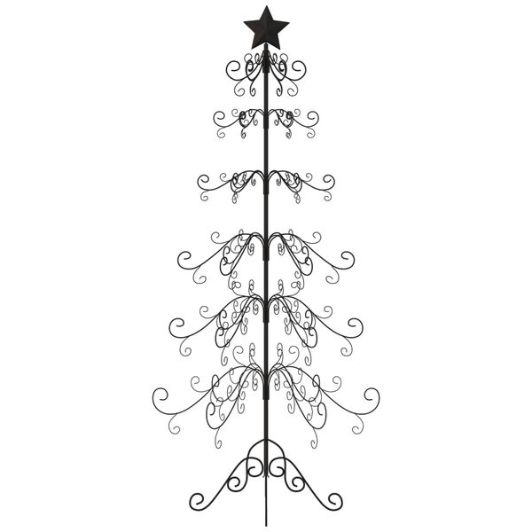 vidaXL Albero di Natale Decorativo in Metallo Nero 180 cm