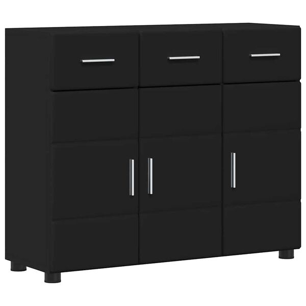 vidaXL Credenza FLORIN Nero 88,5 x 30,5 x 73 cm Legno multistrato