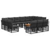 vidaXL Set di divani da esterno 14 pcs Nero e Grigio scuro Poliestere