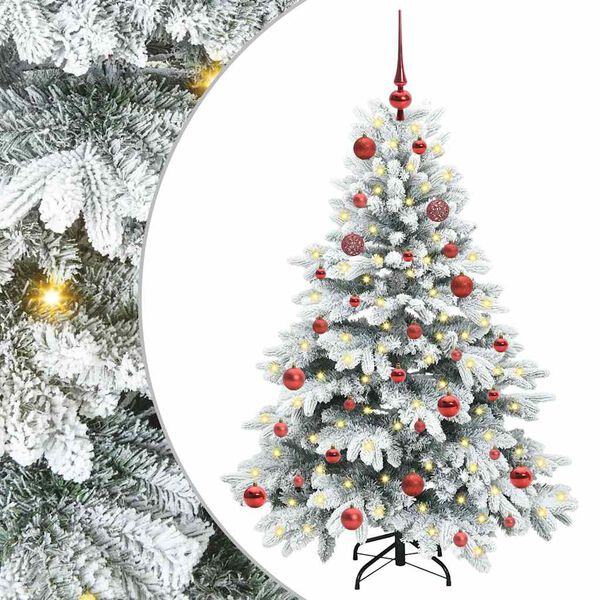 vidaXL Albero di Natale artificiale con 150 LED Bianco 150 cm PE e PVC