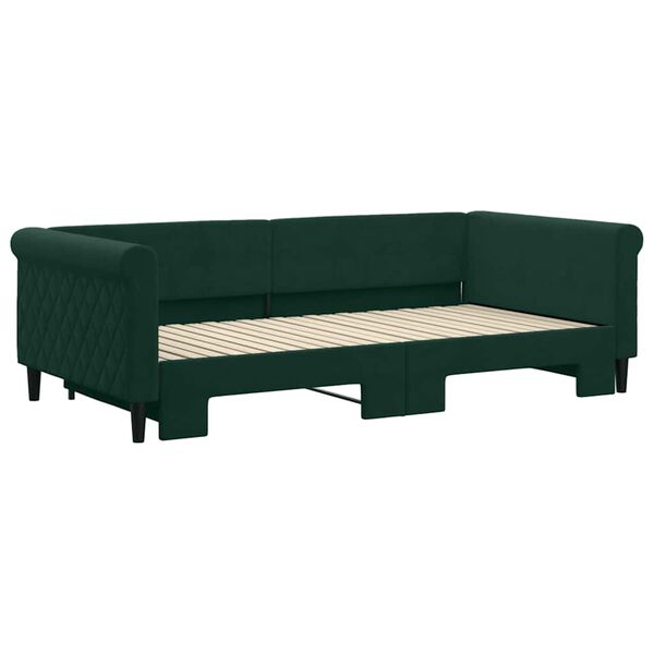 vidaXL Divano Letto con Letto Estraibile Verde Scuro 100x200cm Velluto