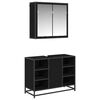 vidaXL Set di mobili per il bagno 2 pcs Rovere Nero Legno multistrato