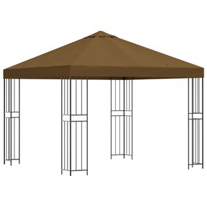 vidaXL Gazebo 3 x 3 m Tortora Poliestere e Acciaio 190 gsm