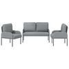 vidaXL Set divani con cuscino 3 pcs Grigio chiaro 115 x 56 x 80 cm
