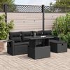 vidaXL Set Divano da Giardino 6 pz con Cuscini Nero in Polyrattan