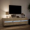 vidaXL Mobile TV a Parete con LED Rovere Sonoma 180x31x45 cm