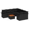vidaXL Set Divano da Giardino 9 pz 8-Numero di posti Nero polyrattan