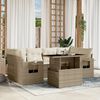 vidaXL Set Divani da Giardino 7 pz con Cuscini Beige in Polyrattan