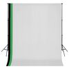 vidaXL Kit Studio Foto 3 Fondali in Cotone con Telaio Regolabile 3x3 m