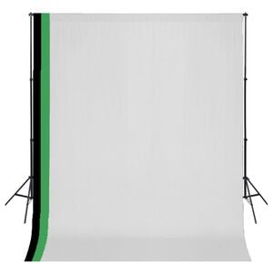 vidaXL Kit Studio Foto 3 Fondali in Cotone con Telaio Regolabile 3x3 m