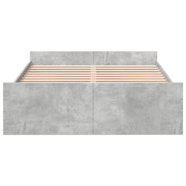 vidaXL Giroletto Cassetti Grigio Cemento 120x190 cm Legno Multistrato