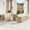 vidaXL Set Divano da Giardino con cuscino 11 pcs beige e panna