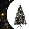vidaXL Albero di Natale artificiale con luci integrate Nero 180 cm PVC