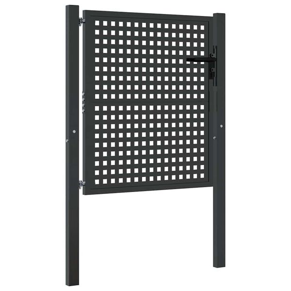 vidaXL Cancello da Giardino Antracite 100x100 cm in Acciaio