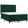 vidaXL Giroletto a Molle con Materasso Verde Scuro 140x200 cm Velluto