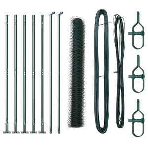 vidaXL Recinzione esagonale con base in cemento 10 x 1 m Verde Rete