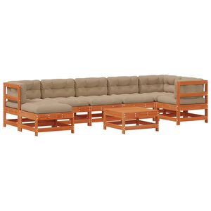 vidaXL Set Lounge da Giardino 8 pz Marrone Cerato