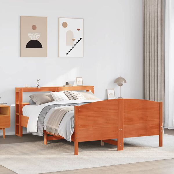 vidaXL Letto senza Materasso Marrone Cera 135x190 cm in Legno di Pino