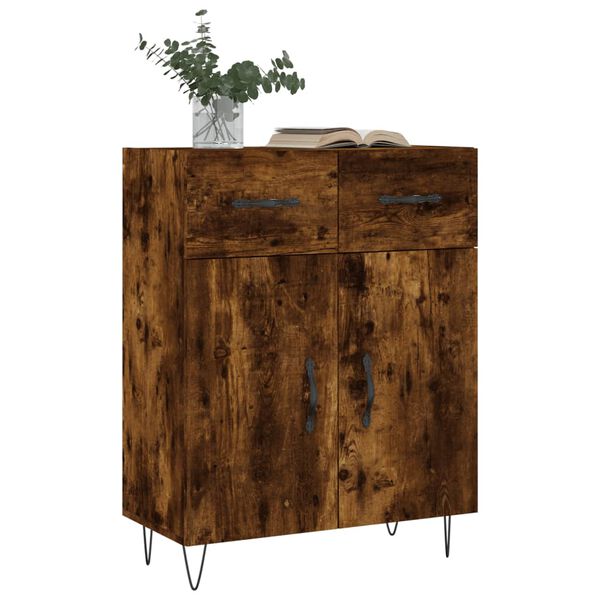 vidaXL Credenza Rovere Fumo 69,5x34x90 cm in Legno Multistrato